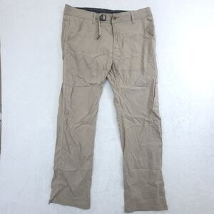 prAna Breathe Hiking Pants Mens 36x34 Tan Performance Stretch Slim